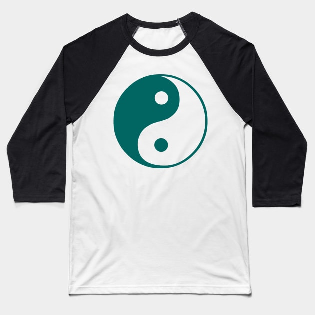 Teal yin yang design Baseball T-Shirt by Made the Cut